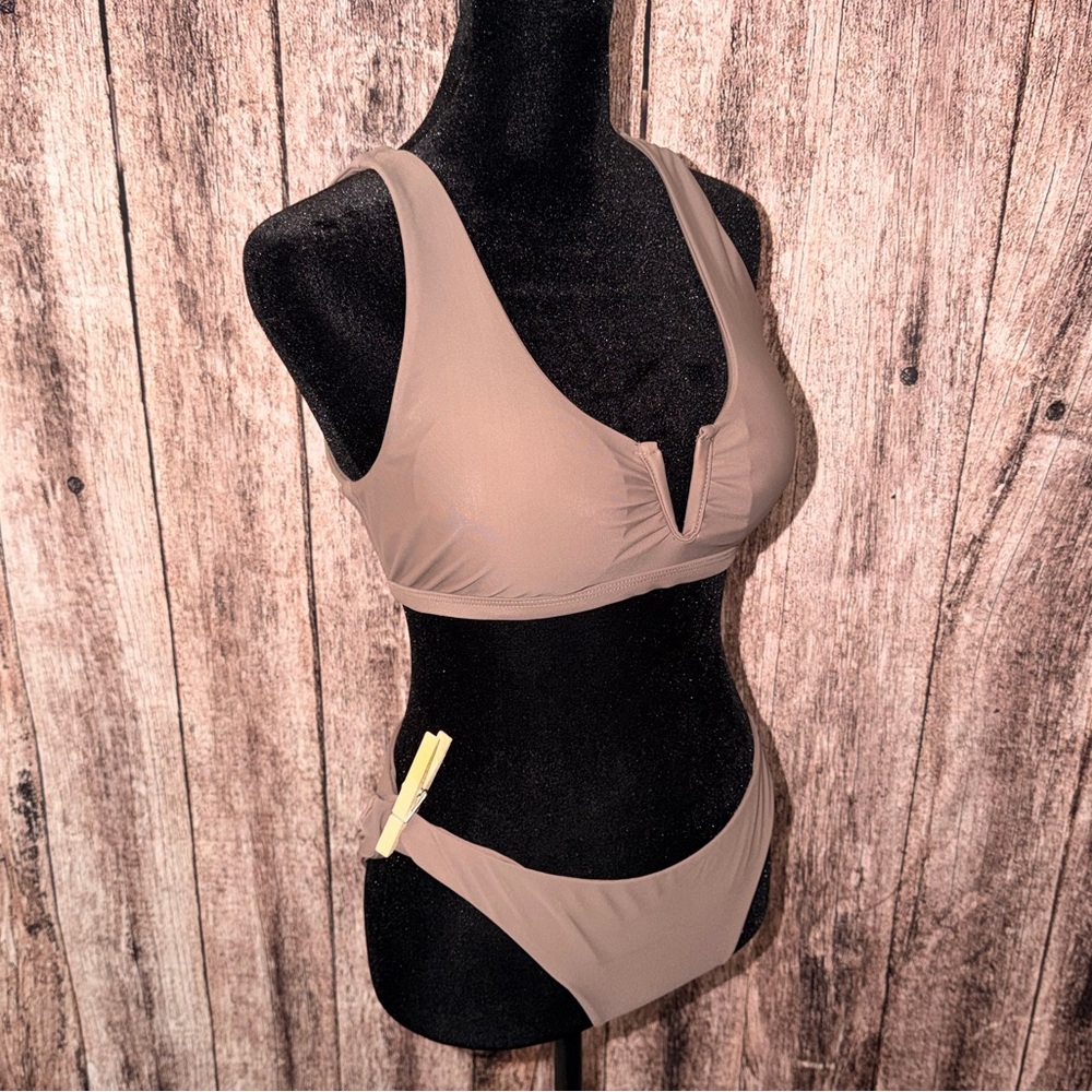 SHEIN Brown V-cut  Bikini Set